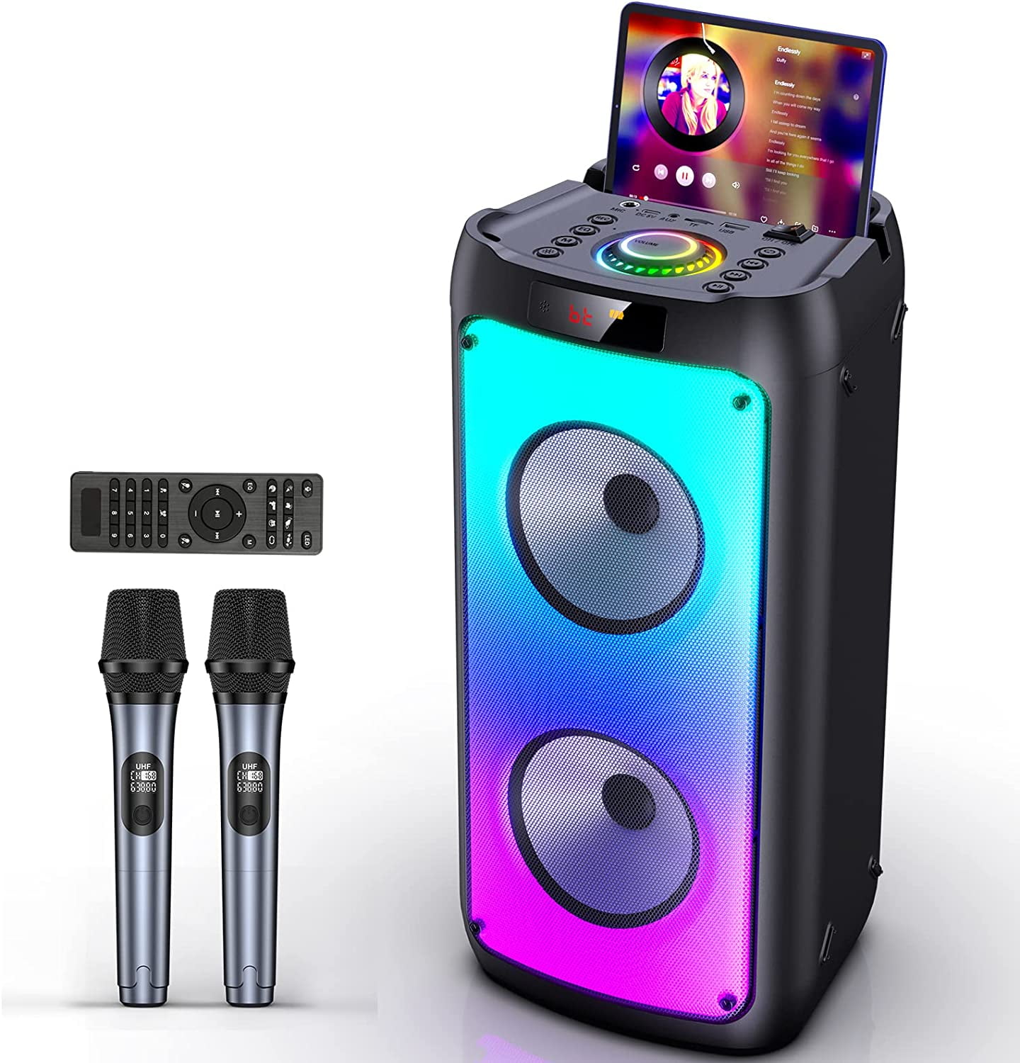 Milerong Karaoke Microphone for Kids Singing, 5 in 1 Wireless Bluetooth  Microphone with LED Lights Karaoke Machine Portable Mic Speaker Player