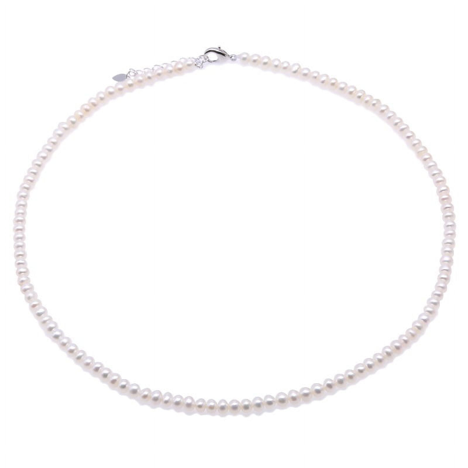 JYX Small Pearl Necklace 4.5-5.5mm White Freshwater Cultured Pearl Necklace For Womens Gilr