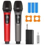 JAUYXIAN Wireless Microphones, Dual Handheld Dynamic Microphones for Karaoke, Professional Microphone for Singing, Speech