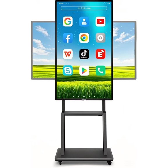 JYXCN 4K Smart Board 49 Inch Touch Screen All-in-One, Interactive Whiteboard with Dual System & Cloud Sharing Ideal for Classroom, Office & Educational Presentations