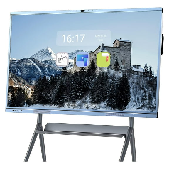 JYXCN 65 inch Pro Smartboard Electronic Whiteboard Reverse Control IR Touch Rotatable 4K Monitor Wireless 5G/WiFi Connectivity for Digital Signage, School & Conferences