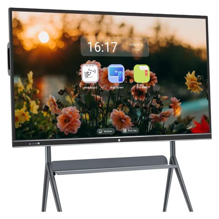 JYXCN Smart Board 75" Android 11 & Windows 4K Display, Built-in WPS Office, Reversed ControlPort for Industrial Use