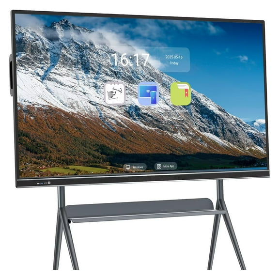JYXCN 75 inch Interactive Whiteboard Screen Mirroring Reverse Control IR Touch Rotatable 4K Monitor Wireless 5G/WiFi Connectivity for Digital Signage, School & Conferences