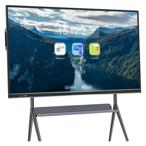 JYXCN 75 inch Interactive Whiteboard Screen Mirroring Reverse Control IR Touch Wireless 5G/WiFi Connectivity for Digital Signage, School & Conferences