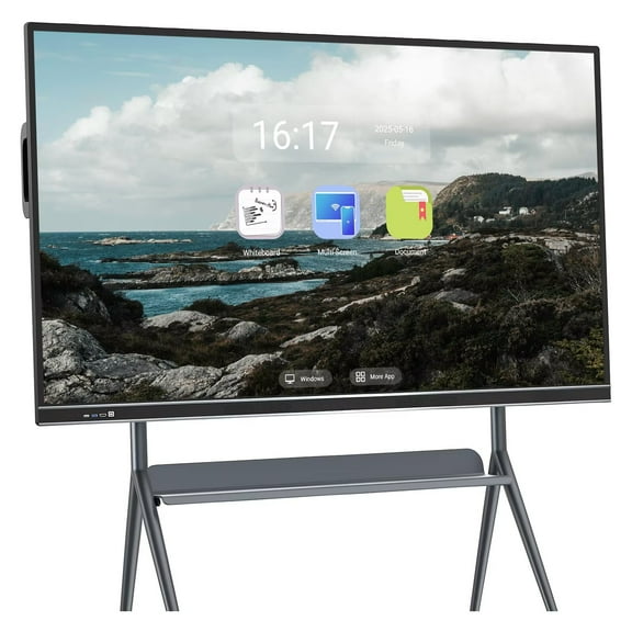JYXCN 75 inch Pro Interactive Whiteboard Electronic Whiteboard Reverse Control IR Touch Rotatable 4K Monitor Wireless 5G/WiFi Connectivity for Digital Signage, School & Conferences