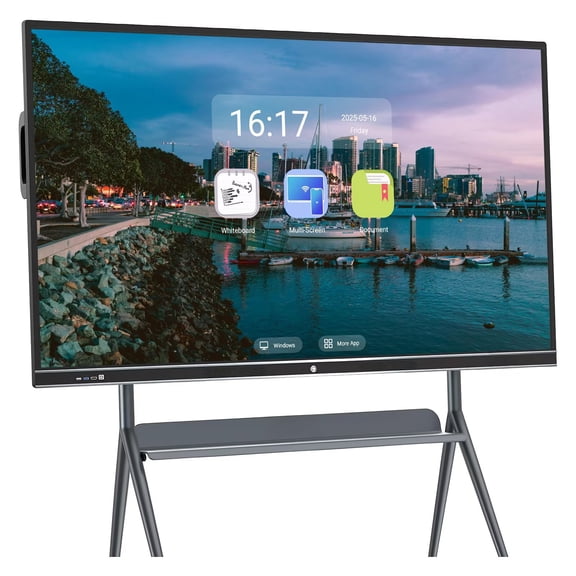 JYXCN 75 inch Smart Board Live Streaming Display, Screen Mirroring Reverse Control IR Touch Rotatable 4K Monitor Wireless Smart TVs for Digital Signage, School & Office & Home
