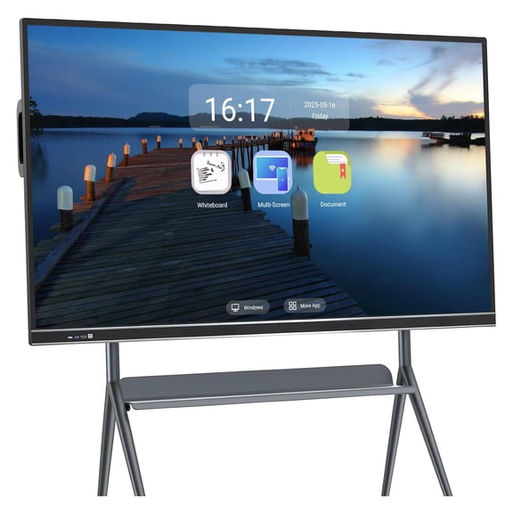 JYXCN 75 inch Smart Boards Pro Live Streaming Display, Screen Mirroring Reverse Control IR Touch Rotatable 4K Monitor Wireless 5G/WiFi Connectivity for Digital Signage, School & Conferences