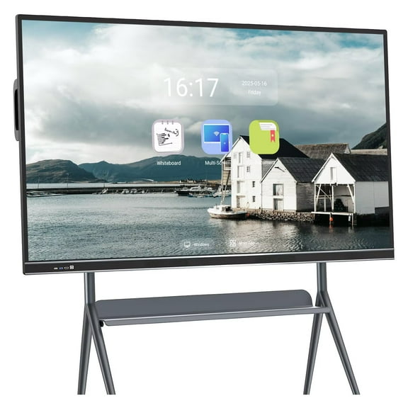 JYXCN 75inch Interactive Whiteboard Screen Mirroring Reverse Control IR Touch Wireless 5G/WiFi Connectivity for Digital Signage, School & Conferences
