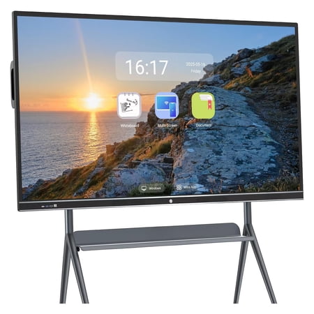 JYXCN 86'' Digital Smart Whiteboard, Smart Board, 4K UHD Interactive Whiteboard, All in One Smartboard for Office Built in Dual System for Classroom