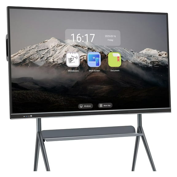 JYXCN 86 inch Interactive Whiteboard Screen Mirroring Reverse Control IR Touch Rotatable 4K Monitor Wireless 5G/WiFi Connectivity for Digital Signage, School & Conferences