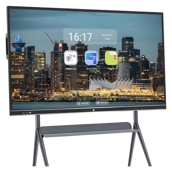 JYXCN 86 inch Smart Board Live Streaming Display, Screen Mirroring Reverse Control IR Touch Rotatable 4K Monitor Wireless Smart TVs for Digital Signage, School & Office & Home