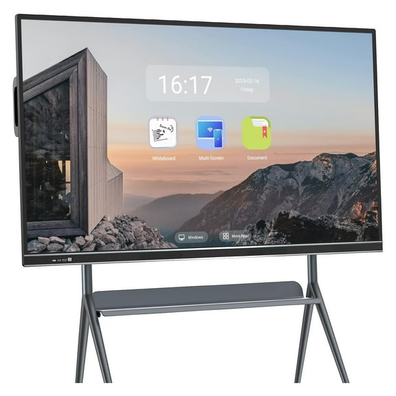 JYXCN 86inch Interactive Whiteboard Pro Reverse Control IR Touch Rotatable 4K Monitor Wireless 5G/WiFi Connectivity for Digital Signage, School & Conferences