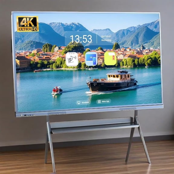 JYXCN Smart Board 55''All-in-One Touch Screen Interactive Electronic Whiteboard Dual System 4K for Education, Office & Presentations