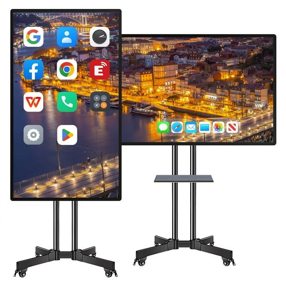 JYXCN Dual-System 49-Inch 2K Smart Board | Interactive Touchscreen with Built-In Camera, Electronic Calendar for Classroom/Business Advertising