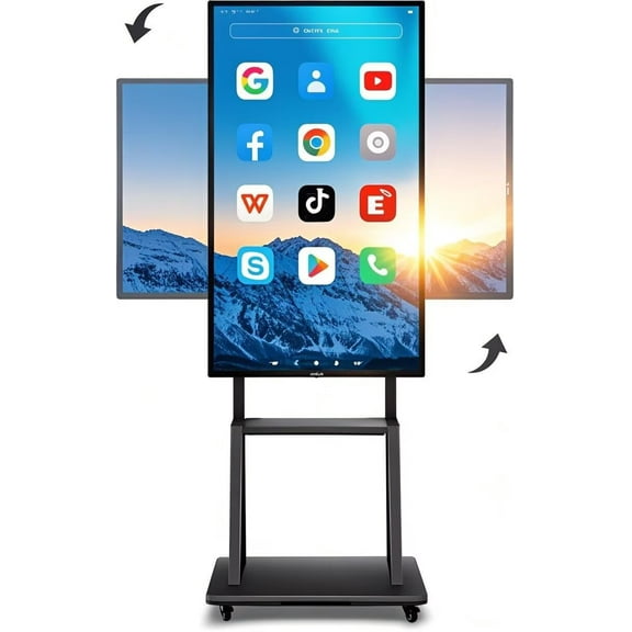 JYXCN Interactive Smart Board 49 Inch, All-in-One Touch Screen Interactive Whiteboard with Dual System & Cloud Sharing Ideal for Office, Education & Presentations