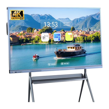 JYXCN Smart Board 55''Interactive Whiteboard, All-in-One Touch Screen Computer with Dual System & Cloud Sharing for Classroom, Office & Presentations