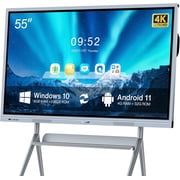 JYXCN 4K Smart Board for Classroom, 55 Inch IR Touch Dual System Digital Electronic Interactive Whiteboard for Presentation and Education