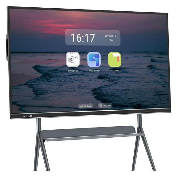 JYXCN Interactive Whiteboard 75''Screen Mirroring Reverse Control IR Touch Wireless 5G/WiFi Connectivity for Digital Signage, School & Conferences