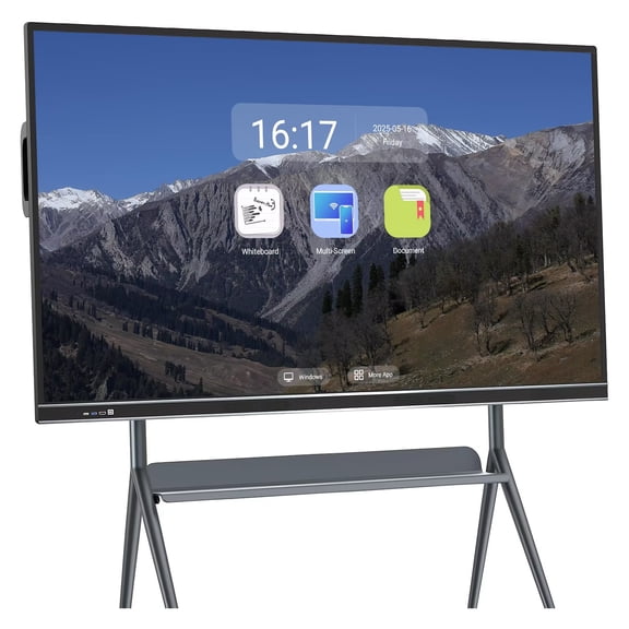 JYXCN Interactive Whiteboard 75inch Screen Mirroring Reverse Control IR Touch Wireless 5G/WiFi Connectivity for Digital Signage, School & Conferences