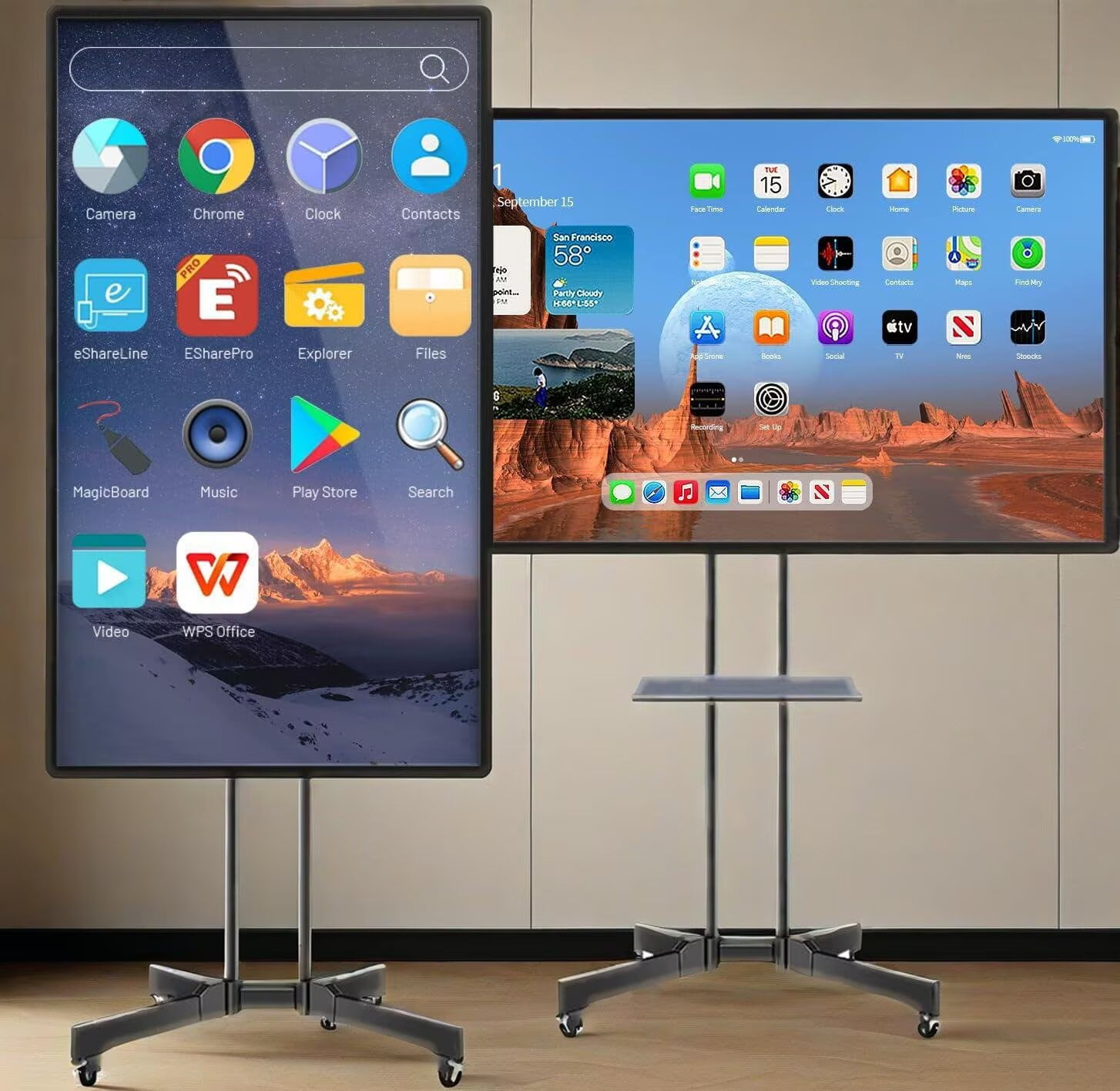 JYXCN Smart Board 49''Touch Screen Upgrade Your Space Now! All-in-One Computer with Dual System, Cloud Sharing for Dynamic Education, Interactive Meetings & Professional Presentations