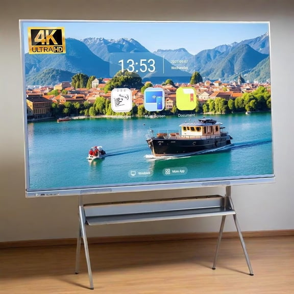 JYXCN Smart Board 55''All-in-One Touch Interactive Whiteboard with Dual System, Cloud Sharing Functionality, Ideal for Interactive Classrooms, Office Collaborations & Captivating Presentations
