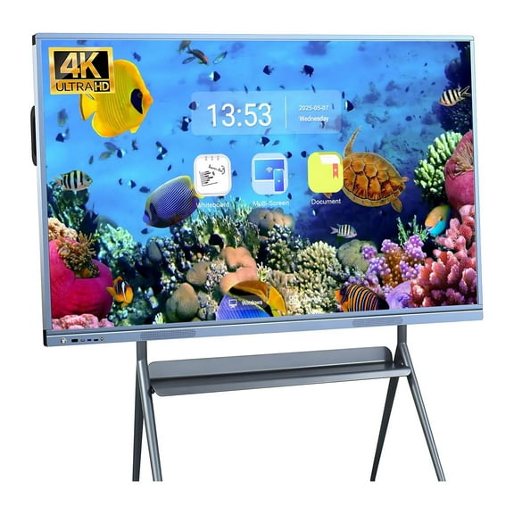 JYXCN Smart Board 55 Inch Interactive All-in-One Touch Electronic Whiteboard with Dual System & Cloud Sharing for Classroom, Office & Presentations