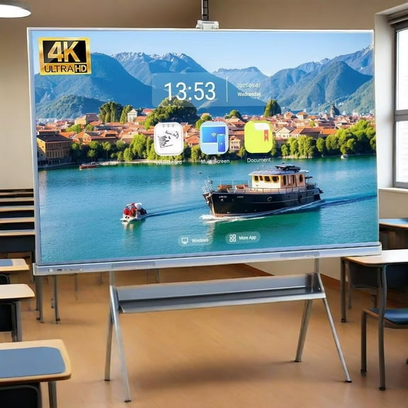 JYXCN Smart Board 55''Interactive Whiteboard Touch Screen All-in-One with Dual System, Effortlessly Share Ideas via Cloud, Perfect for Classroom Innovation, Office Brainstorming