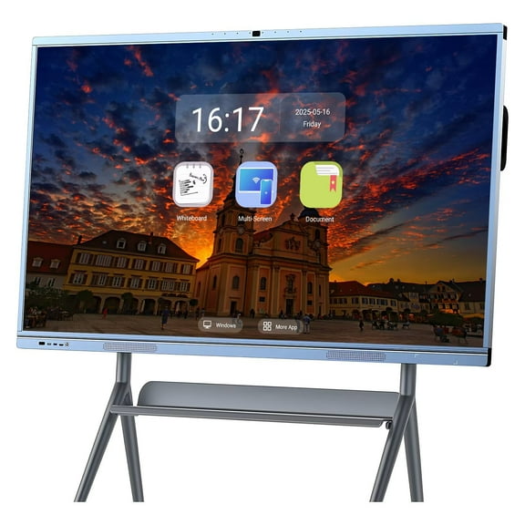 JYXCN Smart Board 65inch Pro Electronic Whiteboard Reverse Control IR Touch Rotatable 4K Monitor Wireless 5G/WiFi Connectivity for Digital Signage, School & Conferences