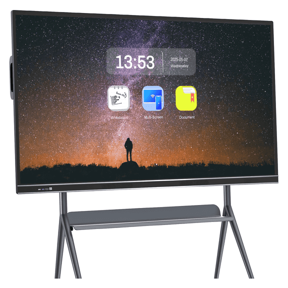 JYXCN Smart Board, 75" 4K UHD Touch Screen Digital Dual OS Whiteboard for Teaching, Presentations and Advertising