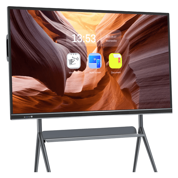 JYXCN Smart Board 75 Inch Revolutionize Teaching & Meetings All-in-One Touch Screen with Dual System & Cloud Sharing Digital Whiteboard for Office & Education