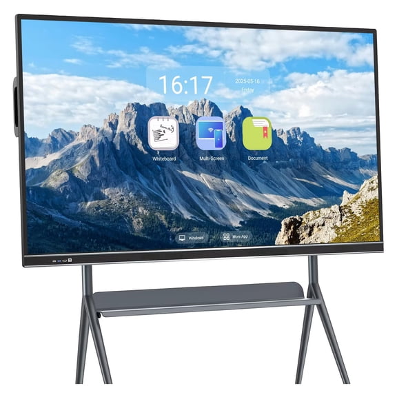 JYXCN Smart Board 75''Screen Mirroring Reverse Control IR Touch Wireless 5G/WiFi Connectivity for Digital Signage, School & Conferences