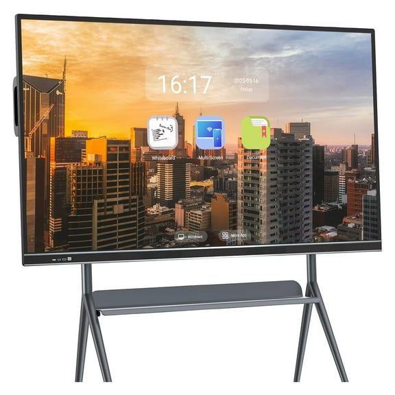 JYXCN Smart Board 75inch Pro Electronic Whiteboard Reverse Control IR Touch Rotatable 4K Monitor Wireless 5G/WiFi Connectivity for Digital Signage, School & Conferences