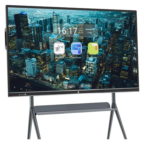 JYXCN Smart Board 86inch Electronic Whiteboard Reverse Control IR Touch Rotatable 4K Monitor Wireless Smart TVs for Digital Signage, School & Office & Home