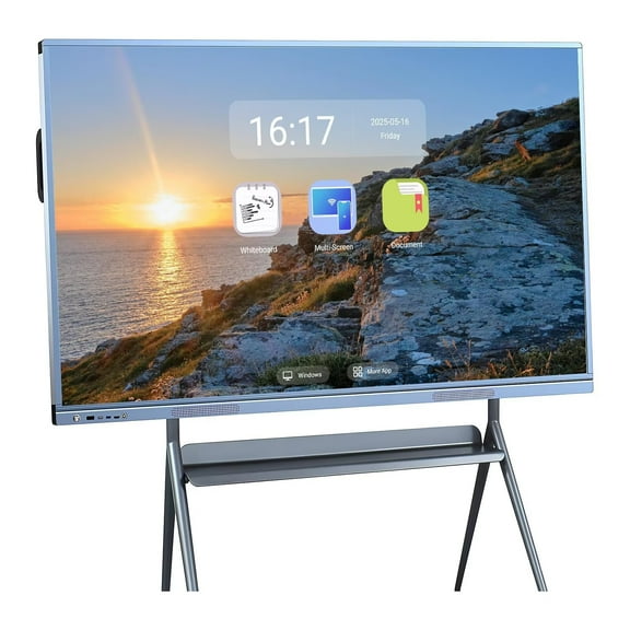 JYXCN Smart Board for Classroom, 55 Inch digital Touch Screen All-In-One Computer Interactive Whiteboard, cloud sharing Dual System whiteboard for Conference for office and education