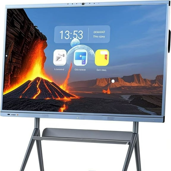 JYXCN Smart Board, Dual OS 65" 4K Interactive Whiteboard Electronic Calendar and Wireless Screen Sharing SmartBoard for Classroom, Office and Advertising