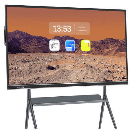 JYXCN Smart Board, Dual OS 75" 4K Interactive Whiteboard Electronic Calendar and Wireless Screen Sharing SmartBoard for Classroom, Office and Advertising