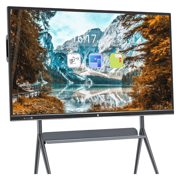 JYXCN Smart Board Interactive Whiteboard, 75 Inch Touch Screen All-In-One Electronic Calendar, 4K Monitor Wireless Projection Player for Advertisin and Business