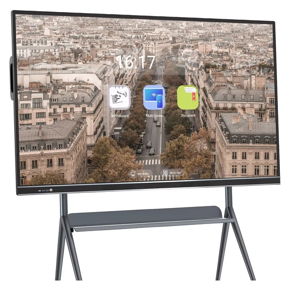 JYXCN Smartboard 75inch Screen Mirroring Reverse Control IR Touch Rotatable 4K Monitor Wireless 5G/WiFi Connectivity for Digital Signage, School & Conferences