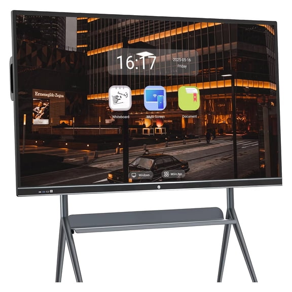 JYXCN Touch Screen Board, Digital Electronic All-In-One Computer Touch Whiteboard and Screen Mirroring, 75 Inch 2160P Monitor Built-In Camera Player for Advertisin
