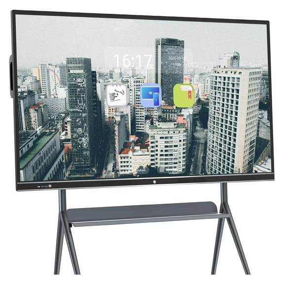 JYXCN Touch Screen Board, Smart Board Digital Electronic Whiteboard and Screen Mirroring, 86 Inch 4K Uhd Built-In Camera Multi-Touch Player for Advertisin and Business