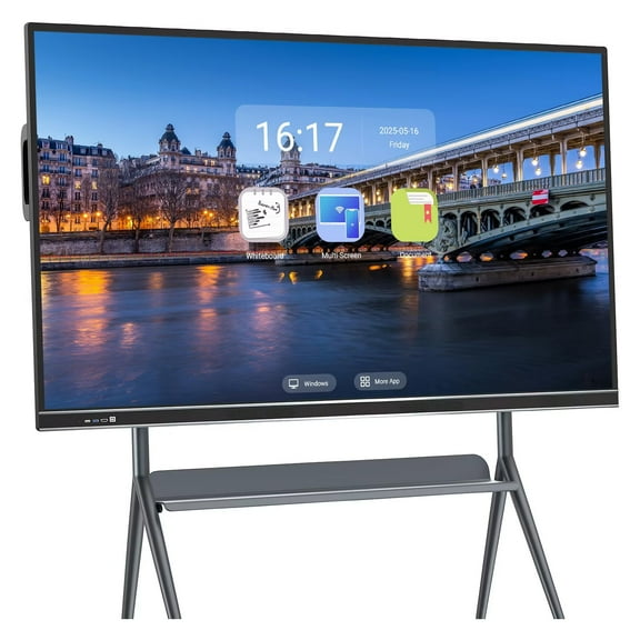 JYXOIHUB 4K Smart Board 75 Inch Interactive All-in-One Computer, Touch Screen with Dual System & Cloud Sharing For Classroom, Office & Presentations(Include Wall Mount)
