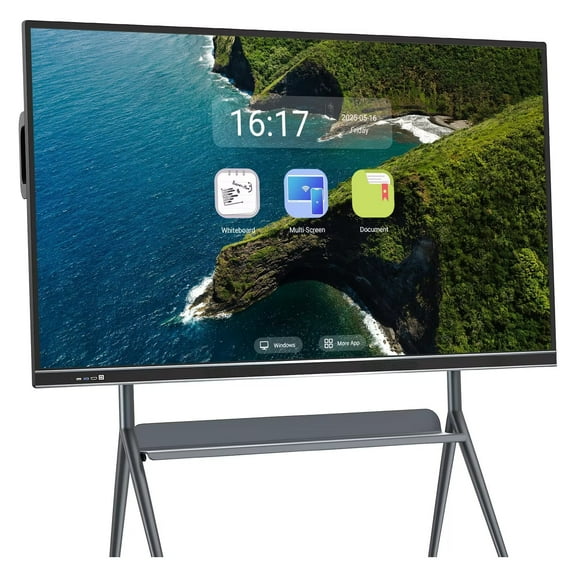 JYXOIHUB 4K Smart Board 75 Inch Interactive, All-in-One Touch Screen Computer with Dual System & Cloud Sharing Ideal for Classroom, Office & Educational Presentations(Include Wall Mount)