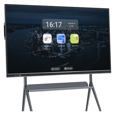 JYXOIHUB Smart Board 75 Inch Digital Whiteboard for Online Teaching with Zoom/Teams Integration & Ads Playback