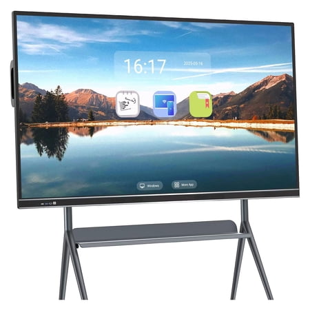 JYXOIHUB Smart Board 75 Inch Interactive, All-in-One Touch Screen Computer with Dual System & Cloud Sharing - Ideal for Classroom, Office & Educational Presentations(Include Wall Mount)