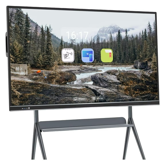 JYXOIHUB Smart Board 75 Inch Interactive Whiteboard All-in-One, Touch Screen Computer with Dual System & Cloud Sharing - Suitable for Classroom, Office & Presentations(Include Wall Mount)