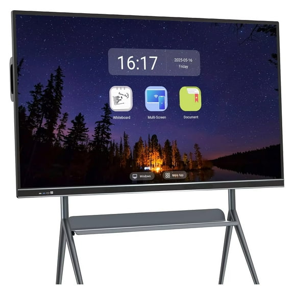 JYXOIHUB Smart Board 75" Pro 4K Touch Interactive Wireless Dual System 8-Mic Array & 20W Speakers for Classroom Office(Include Wall Mount)