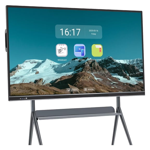 JYXOIHUB Smart Board 86 Inch All-in-One, Touch Screen Interactive Whiteboard with Dual System & Cloud Sharing Feature - Great for Classroom, Office & Presentations(Include Wall Mount)
