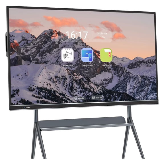 JYXOIHUB Smart Board 86 Inch Interactive Whiteboard, All-in-One Touch Screen Computer with Dual System & Cloud Sharing - Perfect for Classroom, Office & Presentations(Include Wall Mount)