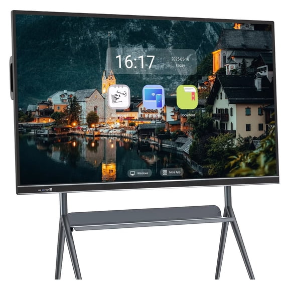 JYXOIHUB Smart Board 86 Inch Touch Screen All-in-One, Interactive Whiteboard with Dual System & Cloud Sharing - Ideal for Classroom, Office & Educational Presentations(Include Wall Mount)