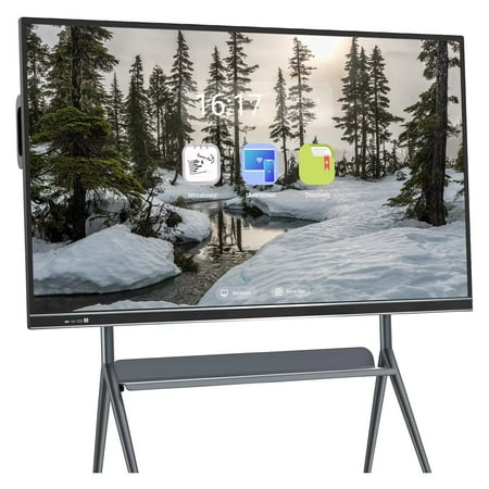 JYXOIHUB Smart TVs, 75 Inch Smart TVs Digital Electronic Whiteboard and Screen Mirroring, 2160P Monitor Built-In Camera Multi-Touch Player for Advertisin